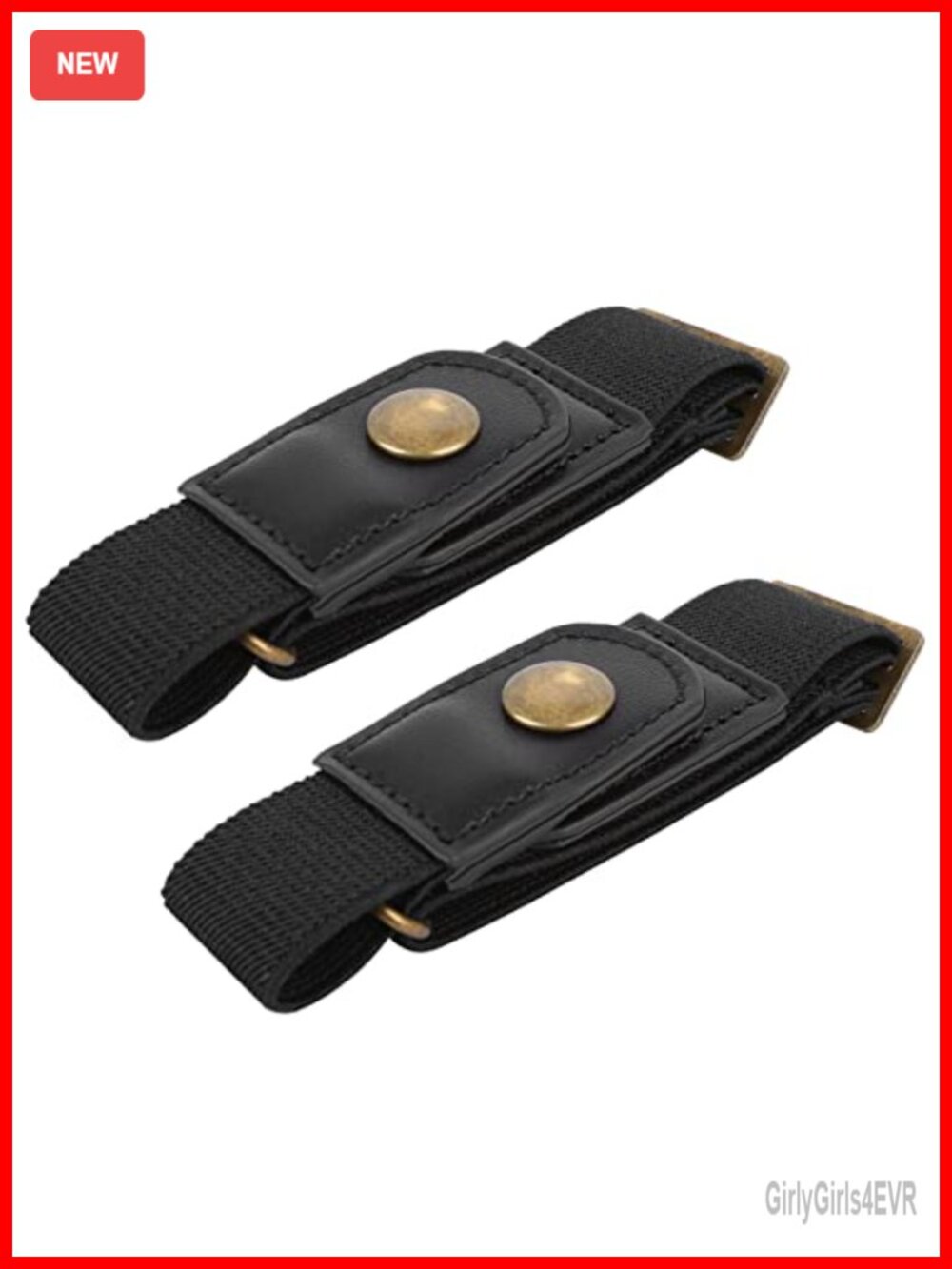 No Buckle Invisible Elastic Belt for Men Women 2 Pack - Adjustable Stretch